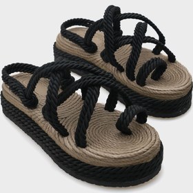 Resim Capone Outfitters Eden Dolgu Topuk Ipli Kadın Sandalet 