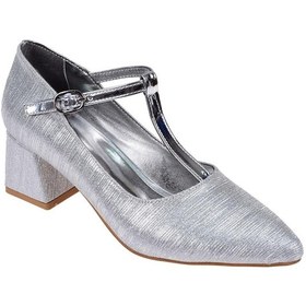 Resim Beety Kalın Topuklu Simli Kadın Ayakkabı Bee-905 Gümüş Simli-gümüş Simli Gümüş Simli 