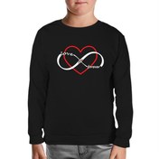 Resim Love You Forever Siyah Çocuk Sweatshirt 