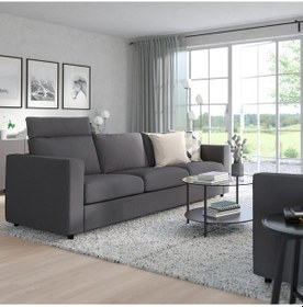 Resim 3'lü Kanepe, Hallarp Gri, Dar Kolçaklı/baş Destekli Gri 