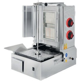 Resim CSA İnox Karacasan Endüstriyel LPG Tüplü 2 Radyan Alttan Motorlu Döner Ocağı Makinesi 