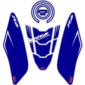 Resim GP Kompozit Yamaha R6 2017-2023 Uyumlu Tank Pad Seti Mavi 