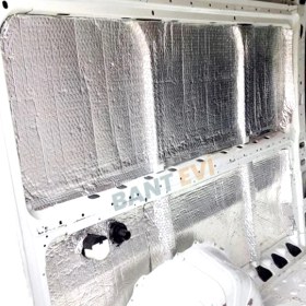 Resim Bant Evi Oto Ses Yalıtım Malzemesi Folyolu 5m2 Araç Karavan Ses Isı Izolasyonu Süngeri 6mm Yapışkanlı 