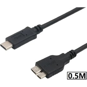 Resim Alfais 5240 USB Type C To Micro USB 3.0 Taşınabilir HDD Hard Disk Kablosu 0.5m (50CM) 