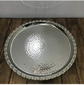 Resim Dövme Bakır Çirtikli Tepsi 38 CM 