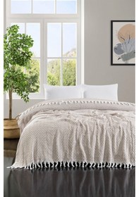 Resim Casnack Sayina Model İndigo Çift Kişilik Pike 1600gr. 200 x 230CM - Bej 