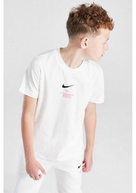 Resim Nike Sportswear Graphic Cotton Kids Tee White Baskılı Unisex Çocuk Tişört Beyaz Beyaz 
