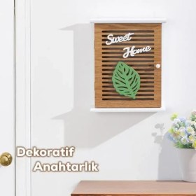 Resim 2069 Duvara Montajlı Dekoratif Anahtarlık Dolabı - Duvar Askılı Anahtar Saklama Kabini 21X25,5CM 