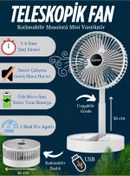 Resim nextbuy Katlanabilir Teleskopik Şarjlı Fan Masaüstü 3 Kademeli Soğutucu Taşınabilir Vantilatör Pervanesi 