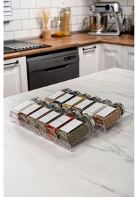 Resim Gümüş Pleksi Stantlı Baharatlık Seti S 