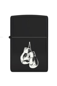 Resim Omotasarım Boks Eldiveni Mat Siyah Metal Çakmak – Yeniden Doldurulabilir 