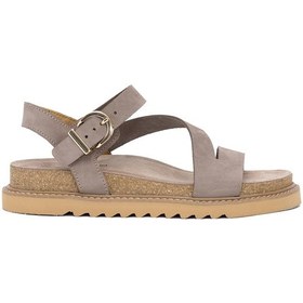 Resim Mammamia D25ys-5240 Kadın Hakiki Deri Düz Sandalet Vizon Vizon 