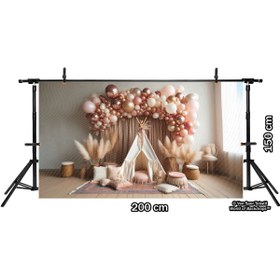 Resim Venspor Bohem Tarzı Balonlar ve Çadır Arkaplan, 200x150cm, Fon, Duvar Örtüsü 