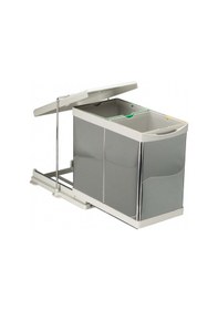 Resim Pelikan Steely 21200 Raylı Dolap İçi Çöp Kovası 14+14 Lt (28 Lt) 