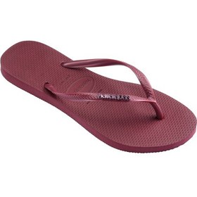 Resim Havaianas Slim Logo Metallic Kadın Parmak Arası Terlik 4119875 Bordo 