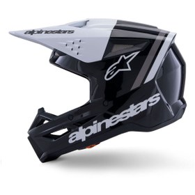 Resim Alpinestars SM3 Radium Off-Road Kaskı Siyah Beyaz Gri 