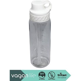 Resim Vagonlife VGN047 800ml Pipetli Beyaz Tritan Matara 