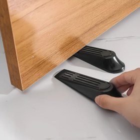 Resim 1 adet/2 adet/3 adet Ağır Hizmet Tipi Siyah Plastik Kapı Durdurucu Kama - Ayarlanabilir, Kaymaz Tasarım, Ev ve Ofis Güvenliği İçin Uygun - Halılar ve Pürüzlü Zeminler için Uygundur 