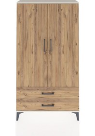 Resim Arges Dolap 2 Raflı 2 Çekmeceli Tek Askılı 88x30x163 Aytaşı-çam Aytaşı 