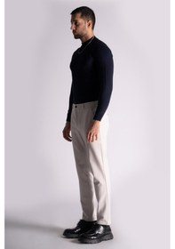 Resim Beli Lastikli Slim Fit Dokulu Chino Pantolon Taş Taş 