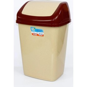 Resim Poly Time Sallanır Kapak Ofis Banyo Mutfak Bahçe Çöp Kutusu Kovası - 10 Litre / Krem - 37X24X19 Cm. 