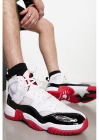Resim Nike Jordan Jumpman Two Trey Basketball Shoes White Bilekli Basketbol Ayakkabısı Beyaz Kırmızı Beyaz 