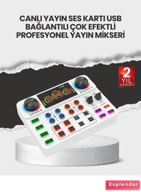 Resim esplendor Çok Efektli Canlı Yayın Ses Mikseri USB ve Kablosuz Uyumlu 