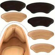 Resim 8 Adet Kendinden Yapışkanlı Topuk Pedleri Çok Büyük Ayakkabılar İçin - Siyah & Bej, Oval Dokulu Topuk Koruyucular, Kaymayı & Kabarcıkları Önler, Günlük Kıyafetler İçin Rahatlığı Artırır, Ayakkabı Pedleri 