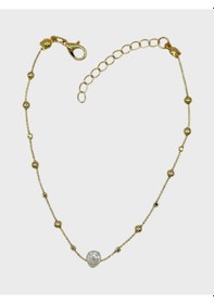 Resim Arnes Jewelry Çelik Zirkon Taşlı Damla Dorikalı Halhal Ar592nes Gold 
