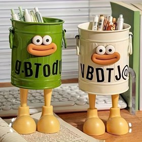 Resim 3 Parça Karakterli Kalemlik Seti, Basit Retro Ofis Kırtasiye Kutusu, Masaüstü Saklama Kabı, Ev ve Çalışma Masası İçin İdeal Hediye 