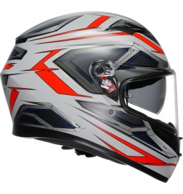 Resim AGV K3 MPLK Space Kapalı Kask (Mat Beyaz-Kırmızı) 