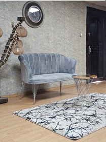 Resim Zafir İkili Krom Kaplama Tel Ayak Papatya Çay Seti Koltuk Berjer , Balkon, Salon, Ofis, Cafe Koltuk Takımı Gri 