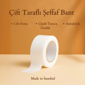 Resim Şeffaf Göğüs Bandı Çift Taraflı Elbise Sabitleyici Bant Görünmez Vücut Yapışkanlı Bant 5 Metre 2 cm En 