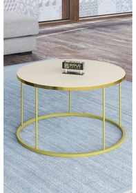 Resim Orta Sehpa Ve Zigon Sehpa Terra Set Gold Krem Diğer 