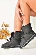 Resim Fox Shoes Siyah Kumaş Yakası Kürklü Kadın Bot N973031104 