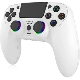 Resim Ozmik PS4 için kablosuz kol PS4\u002FPro\u002FSlim\u002FPC ile uyumlu çift titreşimli\u002Fdokunmatik panel Android-İos 