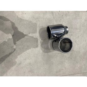 Resim Tek Çıkışlı 110mm Egzoz Ucu Yuvarlak Düz 