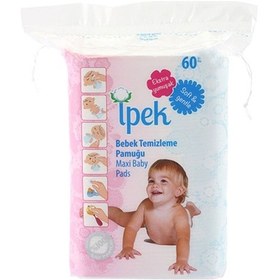 Resim İpek Bebek Temizleme Pamuğu 60 Adet Büyük Boy Pamuk 