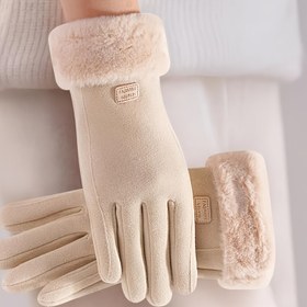 Resim 1 çift CarrKen Kadınlar için Günlük Tarz Kışlık Sıcak Eldivenler, Polyester Lif, Esnemez, Düz Desenli, Rüzgar Geçirmez, Dokunmatik Ekran Uyumlu, Sadece Kuru Temizleme, Dış Aktiviteler İçin 