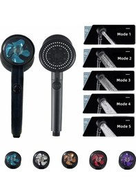Resim Turbo Fan 5 Fonksiyonlu Siyah Duş Başlığı El Duşu Handshower Diğer 