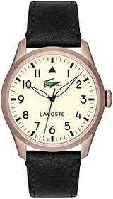 Resim Lacoste, Adventurer Erkek Parşömen Kadranı, Bla Deri Saat - 2011300, Kırık beyaz, kayış 