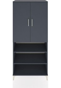 Resim Hyperion Dolap 5 Raflı 2 Kapaklı 88x44x195 Antrasit-antrasit Antrasit 