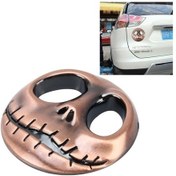 Resim Sones Kafatası Kemik Şekli Otomatik Etiket 3d Metal Moda Araba Çıkartmaları Şampanya Altın 