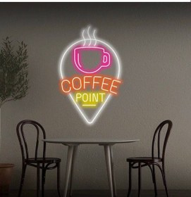 Resim Coffee Poınt Yazılı Ve Şekilli Neon Tabela Turuncu 