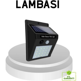 Resim Yaman Market 20 LED Güneş Paneli Aydınlatma - Fotoselli ve Hareket Algılamalı Dış Mekan - KB002H-6IKO1 