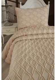 Resim Çeyiz Diyarı Vesya 2 Parça Tek Kişilik Pike Takımı Bej Bej 