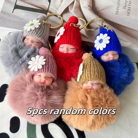 Resim 5/6/7/8/9/10 Adet Peluş Uyku Bebek Anahtarlık Seti, Sokak Stili Şapka Bebek Kolye - Noel, Sevgililer Günü, Cadılar Bayramı, Anneler Günü Hediyeleri İçin İdeal 