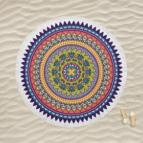Resim Marte Home Mandala 6 Yuvarlak Plaj Havlusu 