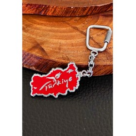 Resim Aykat Çift Taraflı Türkiye Haritası Gümüş Anahtarlık 925 Ayar ANT-54 