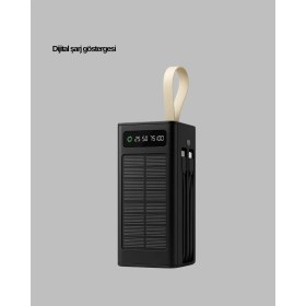 Resim sbodurhome LED Aydınlatmalı Güneş Panelli Powerbank Seyahat ve Kamp Için 
